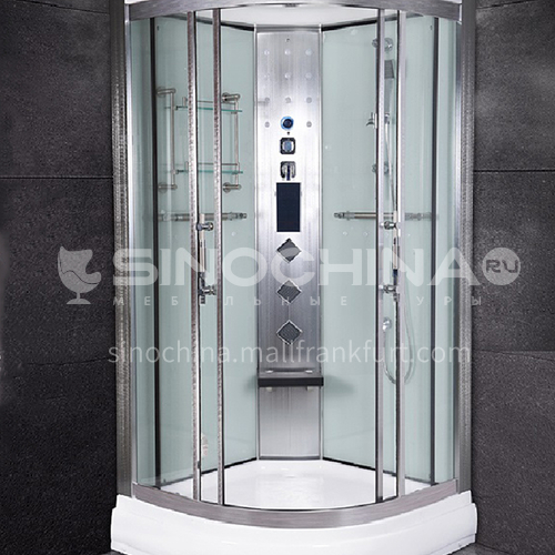 Household  steam shower room   sliding door    shower room    wet steamed tempered glass      fan-shaped shower room
